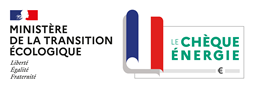 Logo Ministère de la transition écologique + logo chèque énergie